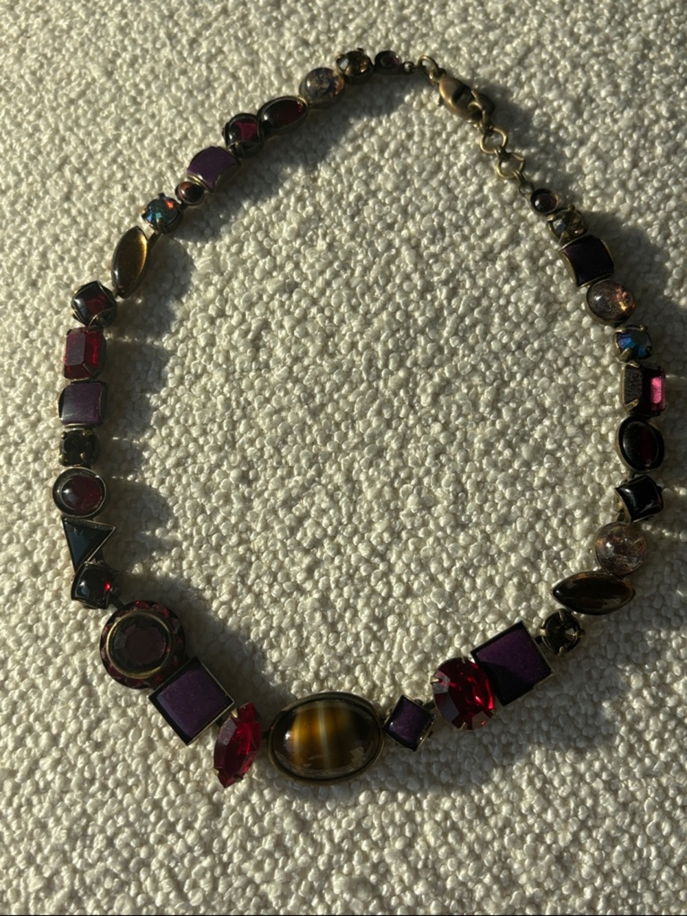 Sorrelli Purple and Red Statement Necklace - Women Jewelry